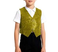 Générique Gilet À Paillettes Gilet Scintillant Pour Garçons - Gilet De Fête Costumée Pour Enfants Gilet Paillette Enfant Fille Garçon Moderne Jazz Tenue Danse Disco Vetement Brillant Top