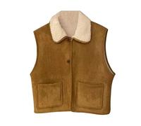 Générique Gilet Chaud Doublé Polaire pour Femme Gilet sans Col Et sans Manches Au Style Charmant Et Mignon Manteau Japonais Style Harajuku Y2k Veste Minimaliste Polyvalente Et Confortable