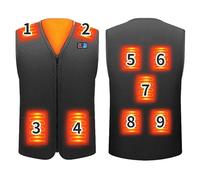 Générique Gilet chauffant pour homme et femme, 9 zones de chauffage, veste chauffante, gilet chauffant pour le corps, gilet chauffant, manteau (#2-Black, XXXL)
