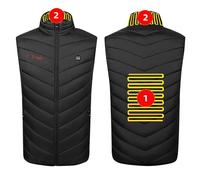 Générique Gilet Chauffant Unisexe zip Love ECG Print avec Single Control 2 Zone chauffée, Veste Chauffante Coton, vêtements Moto USB Rechargeable