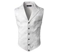 Générique Gilet Costume Homme Saharienne De Matelassé Sans Manche Manches Peche Pour Reporter Cowboy Ensemble Chic Veste Travail Multipoches Chasse Softshell Costumes Multipoche Gilets Ete,Blanc-5,L