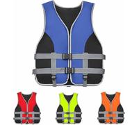 Générique Gilet de Sauvetage Adultes et Enfants, Gilet d'Aide à la Flottabilité Réglable, Gilet de Flottaison Universel avec Bandes Réfléchissantes et Sifflet, Gilet de Sécurité pour Sup,Bleu,XXL