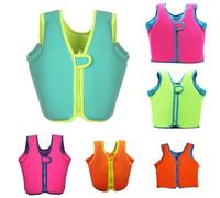Générique Gilet de Sauvetage pour Enfant Fille et Garçon Gilet de Natation pour Enfants de 1 à 6 Ans Gilet Piscine Enfant Couleur Unie Bouée de Natation pour Bébé (01-1Vert, 3-4 Ans)