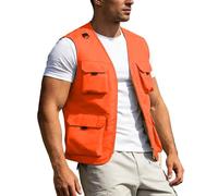 Générique Gilet De Sécurité Haute Visibilité Gilet De Pêche avec Multi-Poches pour Homme Léger Respirant À Séchage Rapide Veste Camping Pêche Randonnée en Plein Air Travail Cargo Photographie