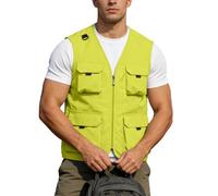 Générique Gilet De Sécurité Haute Visibilité Gilet De Pêche avec Multi-Poches pour Homme Léger Respirant À Séchage Rapide Veste Camping Pêche Randonnée en Plein Air Travail Cargo Photographie