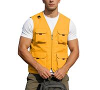 Générique Gilet De Sécurité Haute Visibilité Gilet De Pêche avec Multi-Poches pour Homme Léger Respirant À Séchage Rapide Veste Camping Pêche Randonnée en Plein Air Travail Cargo Photographie