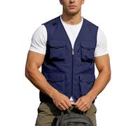 Générique Gilet De Sécurité Haute Visibilité Gilet De Pêche avec Multi-Poches pour Homme Léger Respirant À Séchage Rapide Veste Camping Pêche Randonnée en Plein Air Travail Cargo Photographie