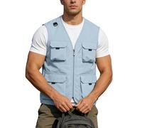 Générique Gilet De Sécurité Haute Visibilité Gilet De Pêche avec Multi-Poches pour Homme Léger Respirant À Séchage Rapide Veste Camping Pêche Randonnée en Plein Air Travail Cargo Photographie