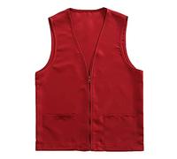 Générique Gilet De Travail Mixte Sans Manches Veste Employé Supermarché Association Équipe Avec Poches Coupe Pratique Pour Activité Accueil Logistique Et Événement S-3XL