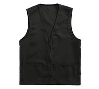 Générique Gilet De Travail Mixte Sans Manches Veste Employé Supermarché Association Équipe Avec Poches Coupe Pratique Pour Activité Accueil Logistique Et Événement S-3XL