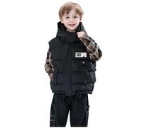 Générique Gilet d'hiver sans Manches pour Enfants Épais Mignon à Col Rond Couleur Unie Manteaux Bouton-Pression Cardigan Haut Léger Chaud Respirant Décontracté 2025 Manteau en Duvet pour Enfants