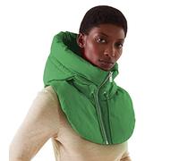 Générique Gilet élégant, rembourré, léger, en coton, amovible, col montant, sans manches, avec fermeture éclair, fausse capuche, pour hiver, femme A1 (01 Vert, XXL-3XL)