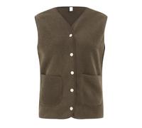 Générique Gilet en Molleton Polaire Doux sans Manche Coupe Classique Womens Fleeced Vest Femme Gilet sans Manche Femme Bouton Matelassée Débardeur Veste avec Poches