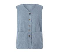 Générique Gilet en Molleton Polaire Doux sans Manche Coupe Classique Womens Fleeced Vest Femme Gilet sans Manche Femme Bouton Matelassée Débardeur Veste avec Poches