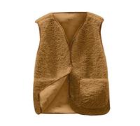 Générique Gilet en Molleton Polaire Doux sans Manche Coupe Classique Womens Fleeced Vest Femme Gilet sans Manche Femme Bouton Matelassée Débardeur Veste avec Poches