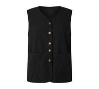 Générique Gilet en Molleton Polaire Doux sans Manche Coupe Classique Womens Fleeced Vest Femme Gilet sans Manche Femme Bouton Matelassée Débardeur Veste avec Poches