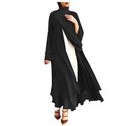 Générique Gilet Femme Sans Manche Cardigan Chiffon Musulman Loose Long Doux Pure Élégant Manteau Style Ethnique Et Fluide Pour Un Look Modest