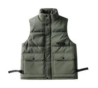 Générique Gilet Homme Sans Costume Blanc Puffer Vest Quilted Sleeveless Jacket Outerwear Winter Outdoor Warm Puffy Water Paris Germain Homme Veste (JN, XXXXXL)