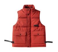 Générique Gilet Homme Sans Costume Blanc Puffer Vest Quilted Sleeveless Jacket Outerwear Winter Outdoor Warm Puffy Water Paris Germain Homme Veste (Red, XXXXXL)