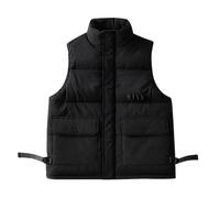 Générique Gilet Homme Sans Costume Blanc Puffer Vest Quilted Sleeveless Jacket Outerwear Winter Outdoor Warm Puffy Water Paris Germain Homme Veste (Black, XXXXL)