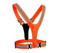 Générique Gilet Lumineux - Élastique Réfléchissant Extensible 30-43 Cm | Chasuble De Sécurité LED Réglable Avec Feux Et Arrière | Équipement Haute Visibilité Rechargeable Pour Course, Cyclisme, M