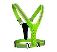 Générique Gilet Lumineux - Élastique Réfléchissant Extensible 30-43 Cm | Chasuble De Sécurité LED Réglable Avec Feux Et Arrière | Équipement Haute Visibilité Rechargeable Pour Course, Cyclisme, M