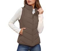 Générique Gilet matelassé sans manches pour femme coupe à col montant idéal comme veste d'appoint élégante pour la saison froide bureau ou en escapade