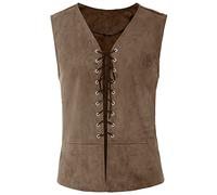 Générique Gilet médiéval pour Renaissance Victorien Pirates sans manches Gothique Viking Steampunk Cosplay Steampunk Gilet Rétro
