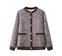 Générique Gilet pour Femme D'Âge Mûr, Doublé Polaire, Pull Tricoté À Col Rond, Style Grand-Mère, Doux Et Chaud, Jacquard À Motif Lotus, Haut Décontracté pour L'Automne Et l'hiver, Violet,