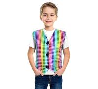 Générique Gilet pour garçon sur Le thème du Carnaval avec Application de Sequins carrés découpés, idéal pour Les Spectacles et Les fêtes. #02