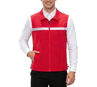 Générique Gilet Running Homme - Gilet Haute Visibilité pour Travaux De SéCurité Gilet RéFléChissant avec Poches Veste D'Avertissement d'urgence pour ActivitéS ExtéRieures