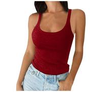 Générique Gilet sans Manche Femme Debardeur Soutien Gorge Integre Débardeurs Crop Top Anti-Transparent Ete Haut Vert Intégré pour Grand Bonnet Tenue De Vacances À La Plage Tank Tops
