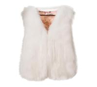 Générique Gilet Sans Manche Femme Gilet Polaire Court Femme Fausse Fourrure Manteau Col Debout Cardigan Hiver Petite Taille Laine Élégant Casual Mode Hiver Outerwear Veste en Laine(#06,XXL)
