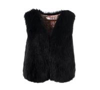 Générique Gilet Sans Manche Femme Gilet Polaire Court Femme Fausse Fourrure Manteau Col Debout Cardigan Hiver Petite Taille Laine Élégant Casual Mode Hiver Outerwear Veste en Laine(#02,L)