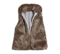 Générique Gilet Sans Manche Femme Gilet Polaire Court Femme Fausse Fourrure Manteau Col Debout Cardigan Hiver Petite Taille Laine Élégant Casual Mode Hiver Outerwear Veste en Laine(#08,XL)