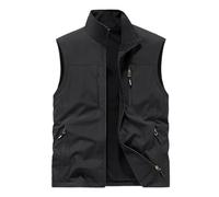 Générique Gilet Sans Manches Homme Hiver Polaire Intérieure Chaud, Coupe Large Décontractée Multi-Poches Zippées, Veste Extérieure (FR/ES, Alpha/lettres, L, Taille normale, Taille normale, Black)