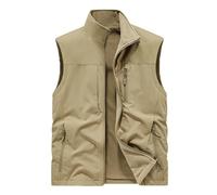 Générique Gilet Sans Manches Homme Hiver Polaire Intérieure Chaud, Coupe Large Décontractée Multi-Poches Zippées, Veste Extérieure (FR/ES, Alpha/lettres, TTG, Taille normale, Taille normale, Khaki)