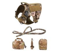 Générique Gilet Tactique Militaire for Chien, Ensemble Harnais et Laisse for Dressage de Berger Allemand, Golden Retriever, Toutes Races(CP 5 Piece Set,XL(40-60KG))