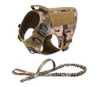 Générique Gilet Tactique Militaire for Chien, Ensemble Harnais et Laisse for Dressage de Berger Allemand, Golden Retriever, Toutes Races(CP 2 Piece Set,XL(40-60KG))