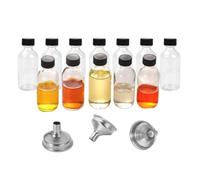 Générique Ginger Shots Bottles, 12-Pack 2oz Glass Juice Containers with Lids, Leak-Proof Oil Dispensing Bottles, Storage Jars with 3 Stainless Steel Funnels for Outdoor, 1.5×3.7in