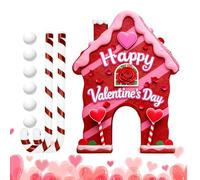 Générique Gingerbread House Golf Game - 35x24x3cm Valentine Heart Interactive Putting Toy, Romantic Holiday Mini Golf Set | Party Activity for Indoor Outdoor Club Yard Sports Festival Celebration