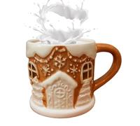 Générique Gingerbread House Mug, Household Drink Mugs,Lighted Christmas Beverage Container, for Collectors Party Hosts Teachers Students Office Hotel Kitchen Living Room Study Juice