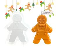 Générique Gingerbread Man Mold - Silicone Mold | Reusable Gingerbread Man Molds | Soft Resin Candle DIY Molds for Gift DIY Scented Chocolate Plaster Ornaments