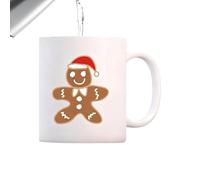Générique Gingerbread Man Mug, Festive 15oz Christmas Coffee Cup, Microwave Safe Ceramic Drinking Mug with Funny Holiday Character Design, Heat Resistant Cocoa Tea Hot Chocolate Cup for Seasonal Use