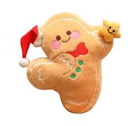 Générique Gingerbread Man Pillow, 40cm Plush PP Cotton Cute Cushion Doll with Hat and Star Design for Car, Sofa, Nursery, Dorm, Bedroom, Couch, Thanksgiving, Christmas