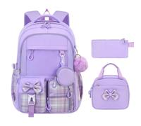 Générique Girls Backpack 3 Pieces Travel Pack with Lunch Box Pencil Case