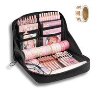 Générique Girls Large Pencil Case Teenage, Big Capacity Pencil Case 3 Compartments, Cute Pencil Cases, Stationery Pouch for Girls (Black 3)