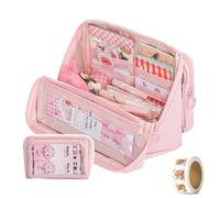 Générique Girls Large Pencil Case Teenage, Big Capacity Pencil Case 3 Compartments, Cute Pencil Cases, Stationery Pouch for Girls (Pink 1)