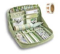 Générique Girls Large Pencil Case Teenage, Big Capacity Pencil Case 3 Compartments, Cute Pencil Cases, Stationery Pouch for Girls (Green 3)