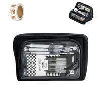 Générique Girls Large Pencil Case Teenage, Big Capacity Pencil Case 3 Compartments, Cute Pencil Cases, Stationery Pouch for Girls (Black 1)